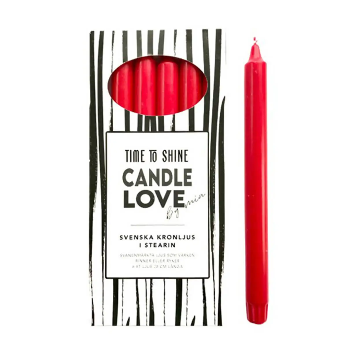 Djupröd 28 cm candle