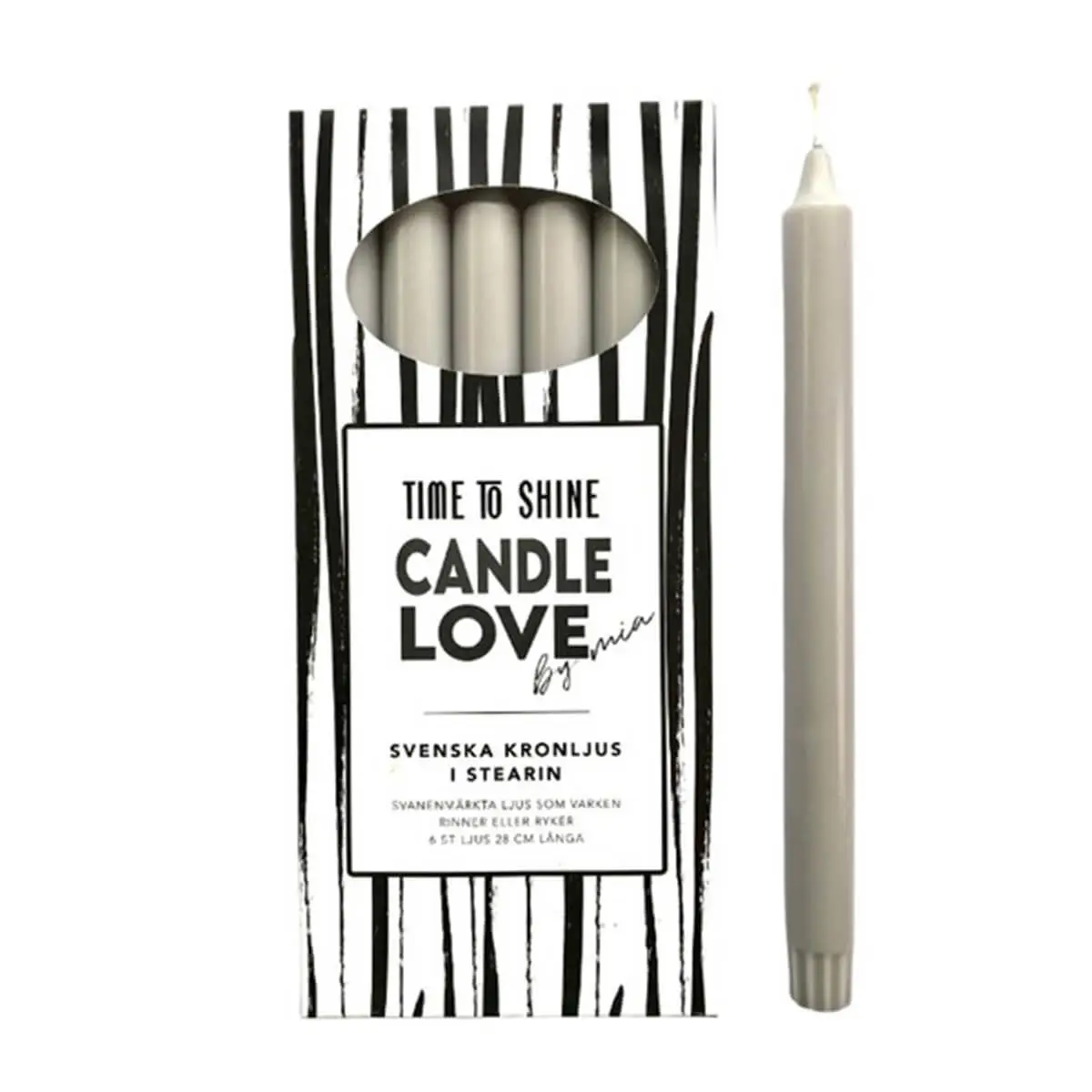Ljusgrå 28 cm candle