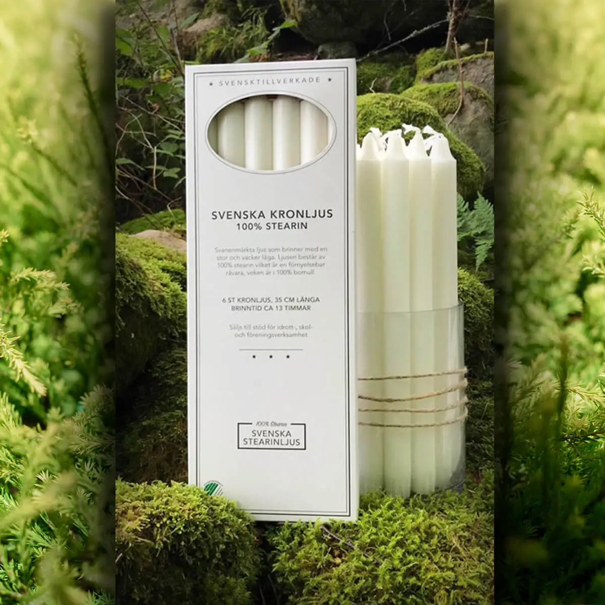 Vit 28 cm candle