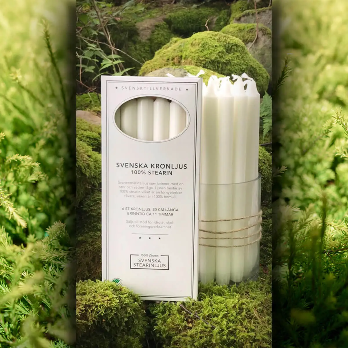 Vit 35 cm candle