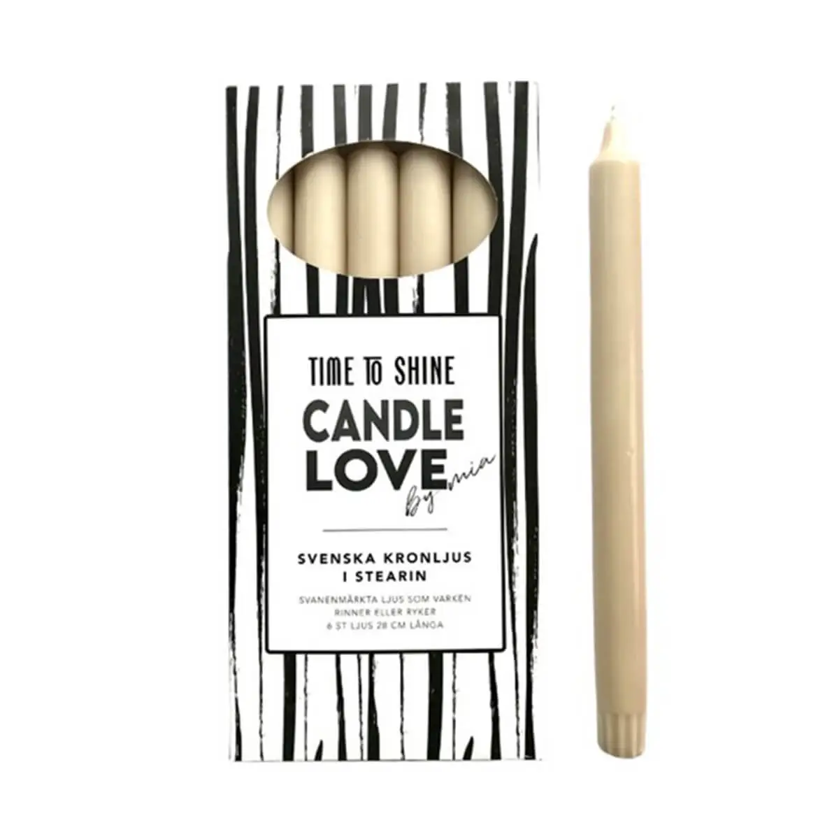 Beige 28 cm candle
