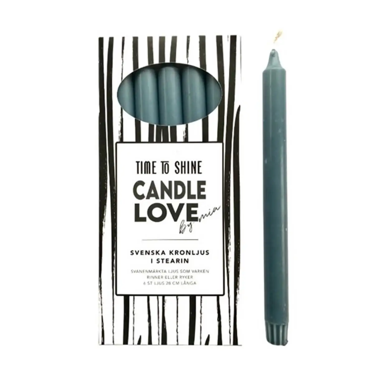 Dimblå 28 cm candle