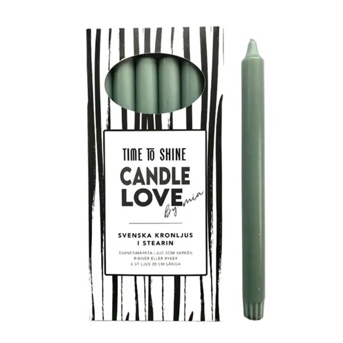 Grågrön 28 cm candle