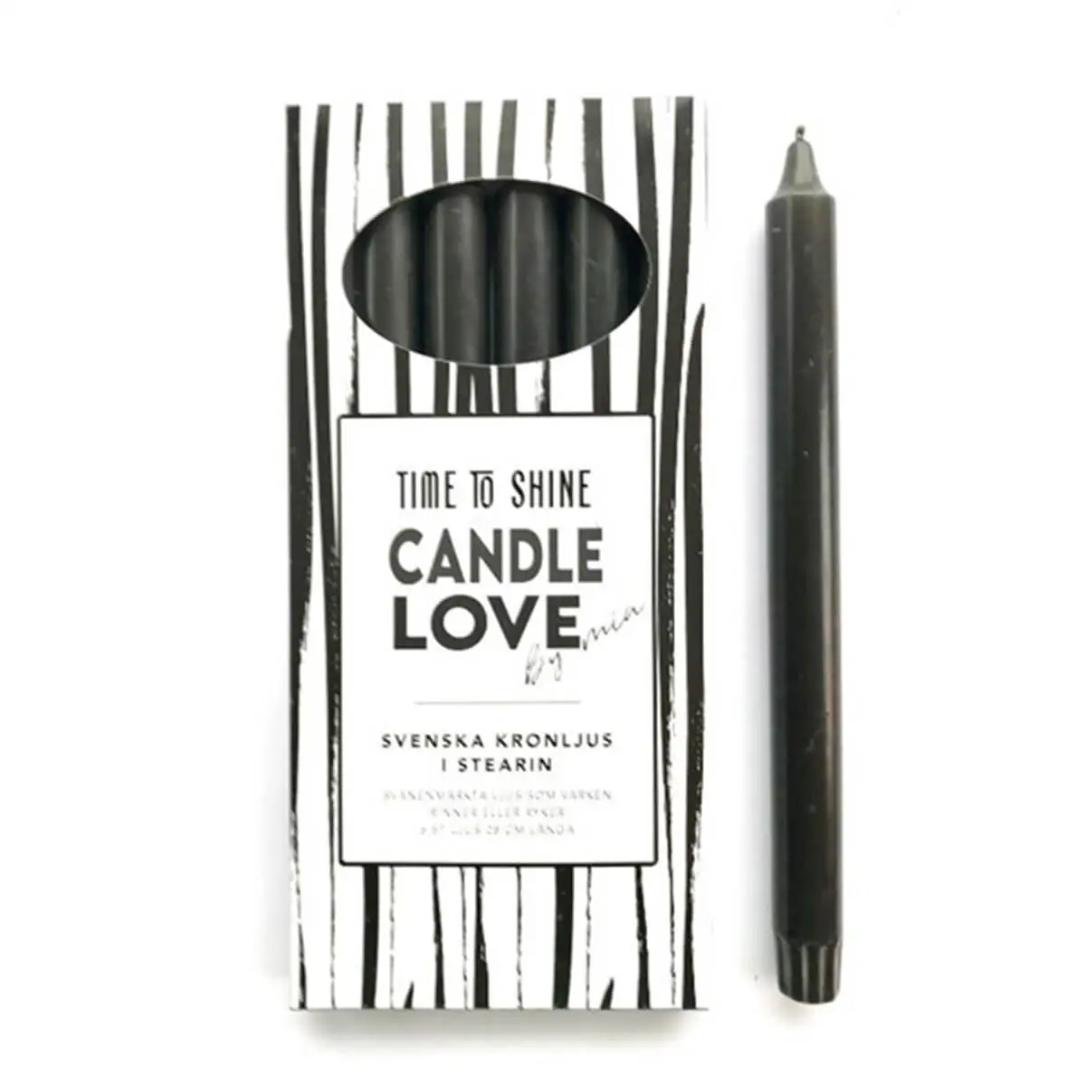 Svart 28 cm candle