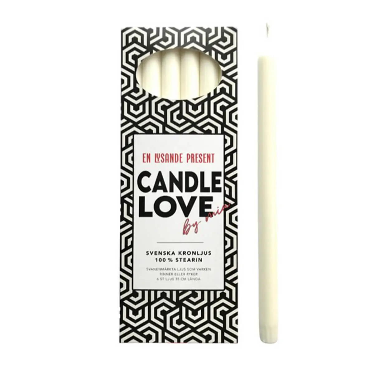 Vit 35 cm candle